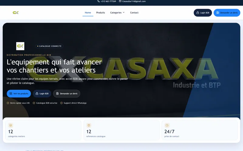 Casaxa — homepage, desktop
