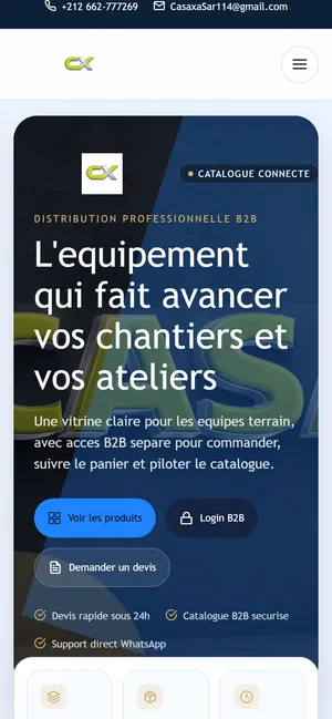 Casaxa — homepage, mobile