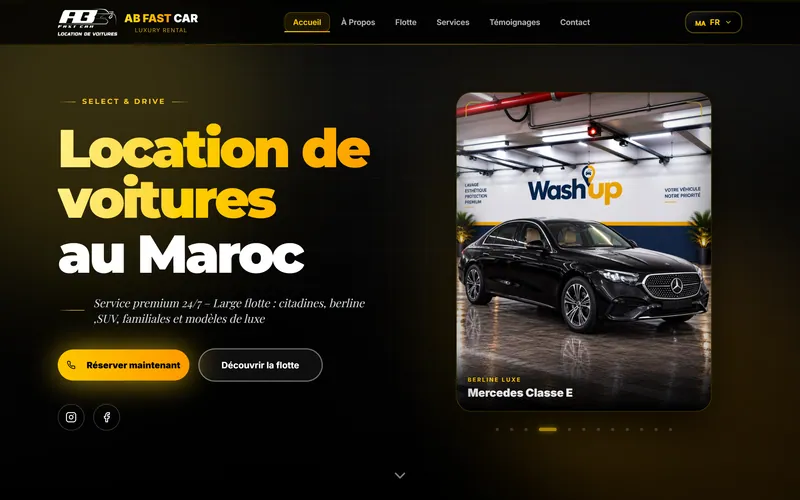 FFastCar — homepage, desktop