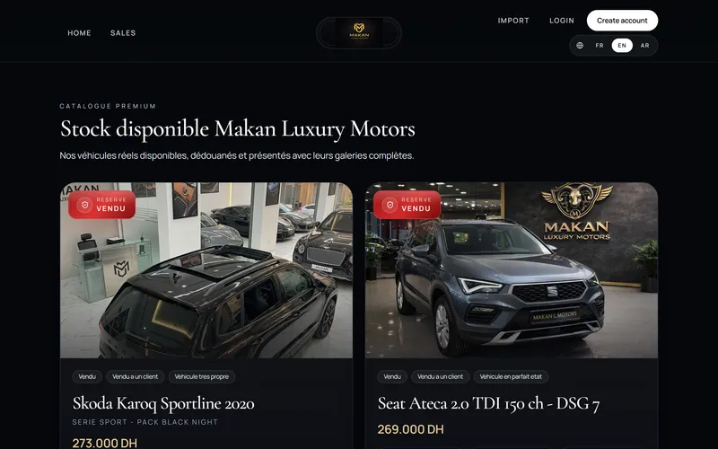 Makan Luxury Motors: Live vehicle inventory