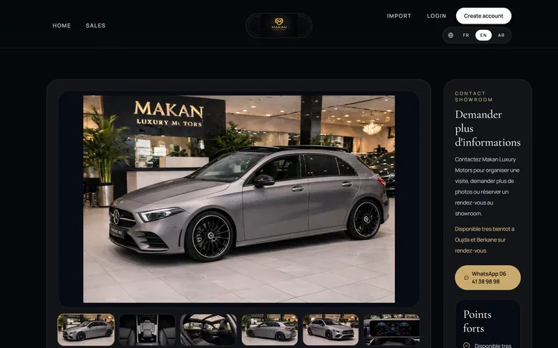 Makan Luxury Motors: Vehicle detail page