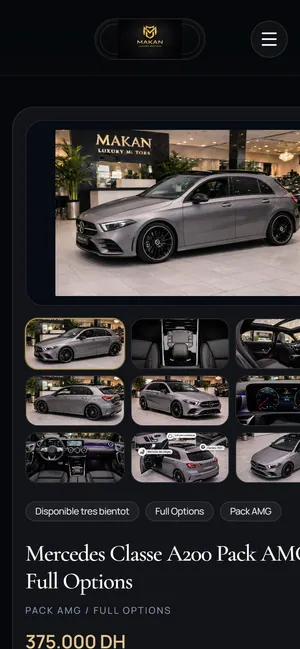 Makan Luxury Motors: Vehicle detail page, mobile