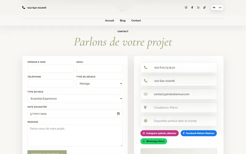 Photo d'Amour: Booking request form