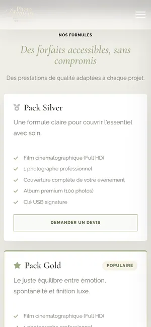 Photo d'Amour: Photography and film packages, mobile